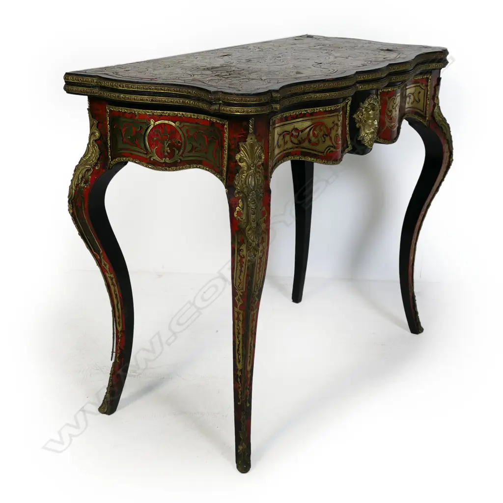 An impressive 19thC French boulle games table, Image 1++
