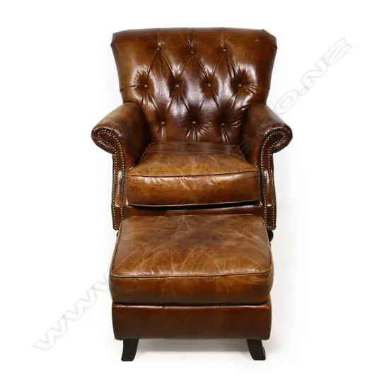 A gentleman's leather chair,
