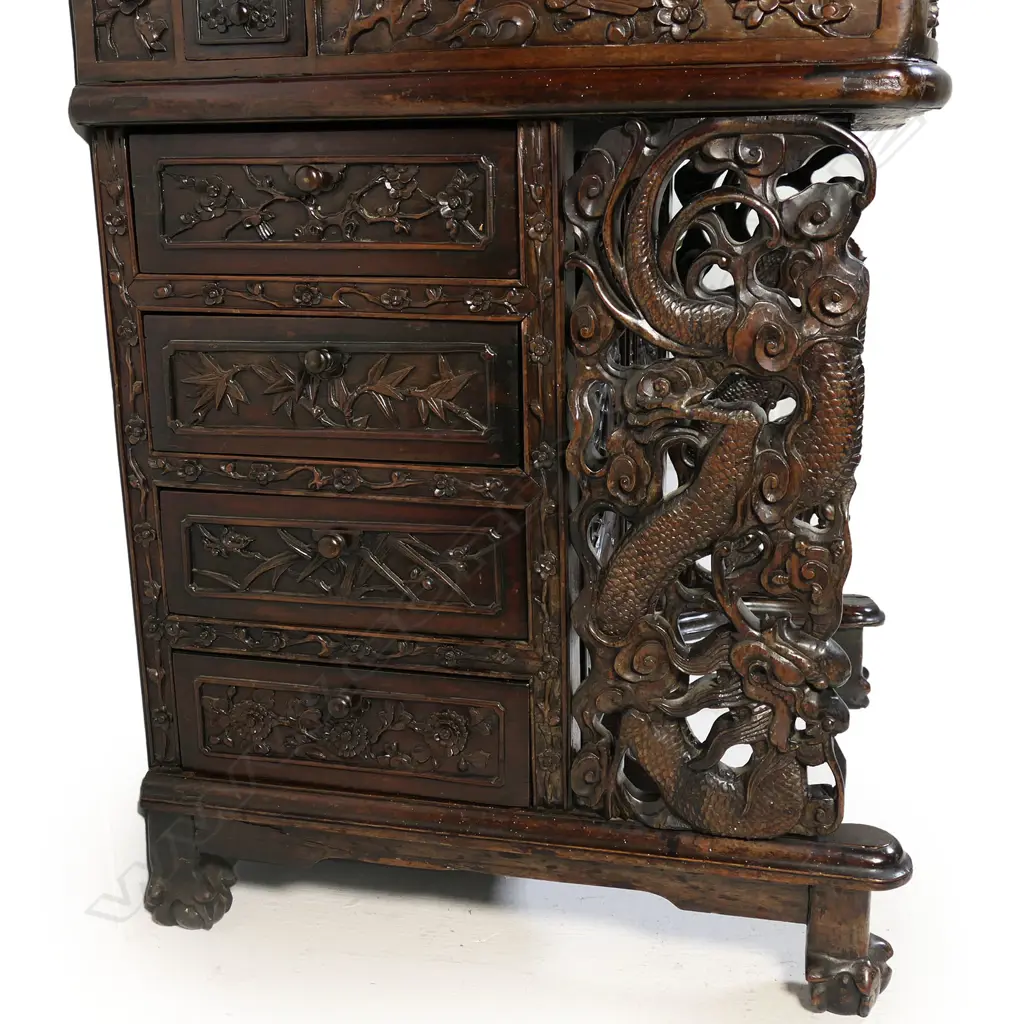 A fine Chinese ebonised Davenport, Image 1++