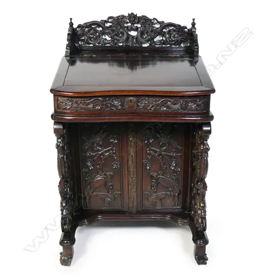 A fine Chinese ebonised Davenport,