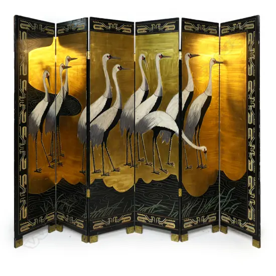 A Japanese six-fold screen,