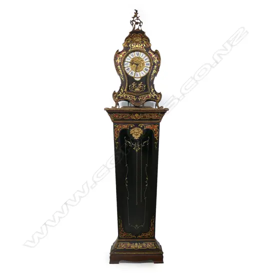 A 20thC Italian boulle style clock on stand,