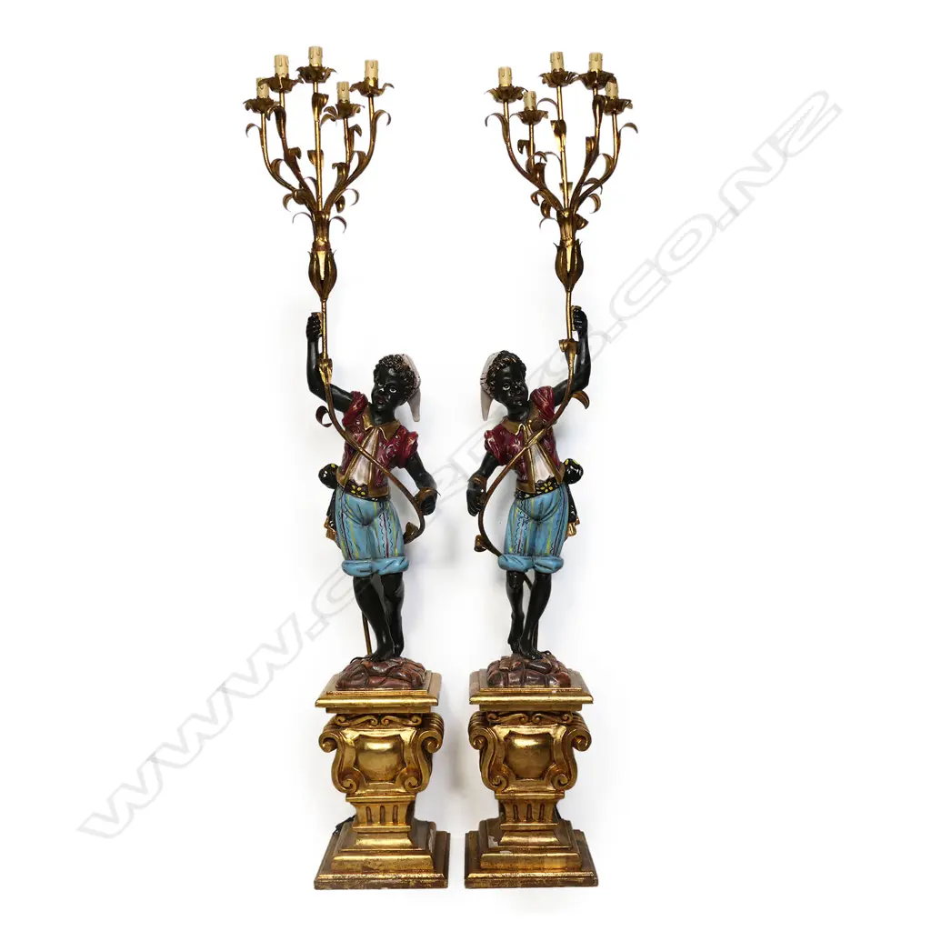 A pair of blackamoor floor lamps, Image 1++