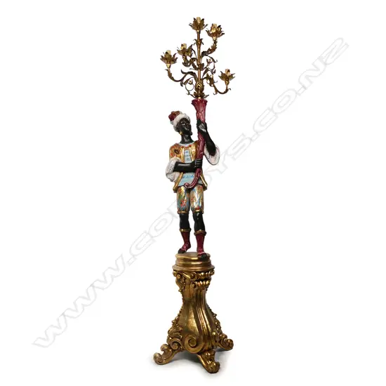 A blackamoor floor lamp,