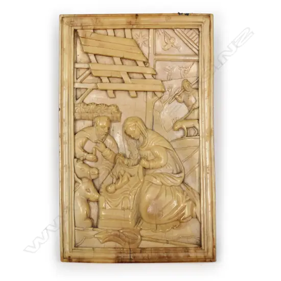 A 19thC Flemish ivory plaque,