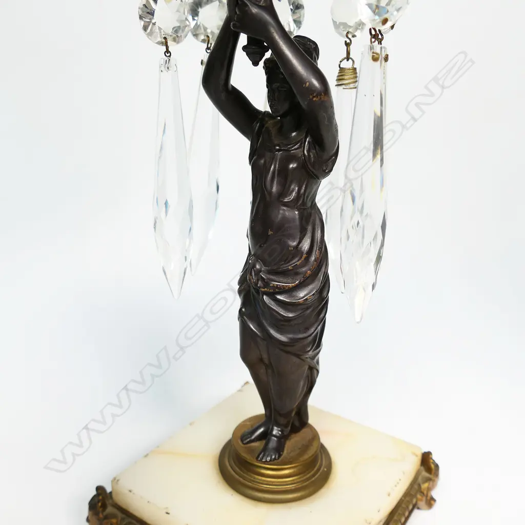 A pair of 19thC bronze figural candlesticks, Image 1++
