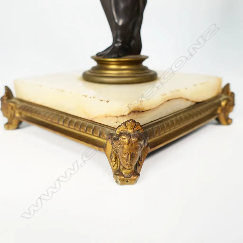 A pair of 19thC bronze figural candlesticks, Image 1++