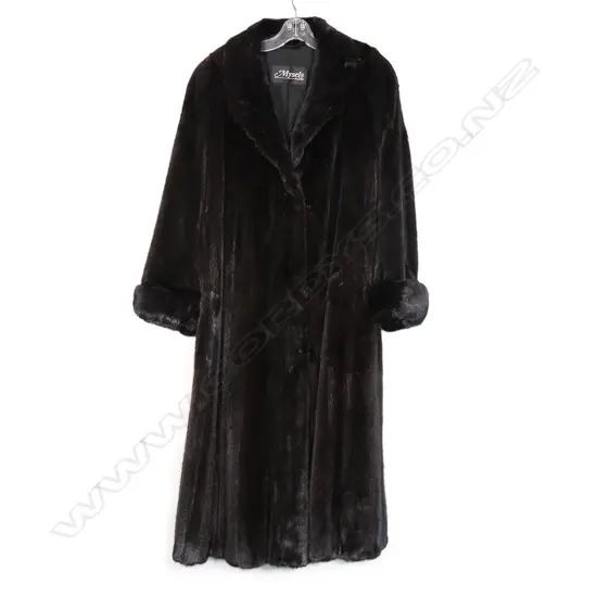A full-length mink coat,