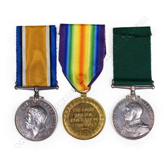 A group of three WWI medals to B.2848 D.J. MACINTOSH SEA. R.N.R.,