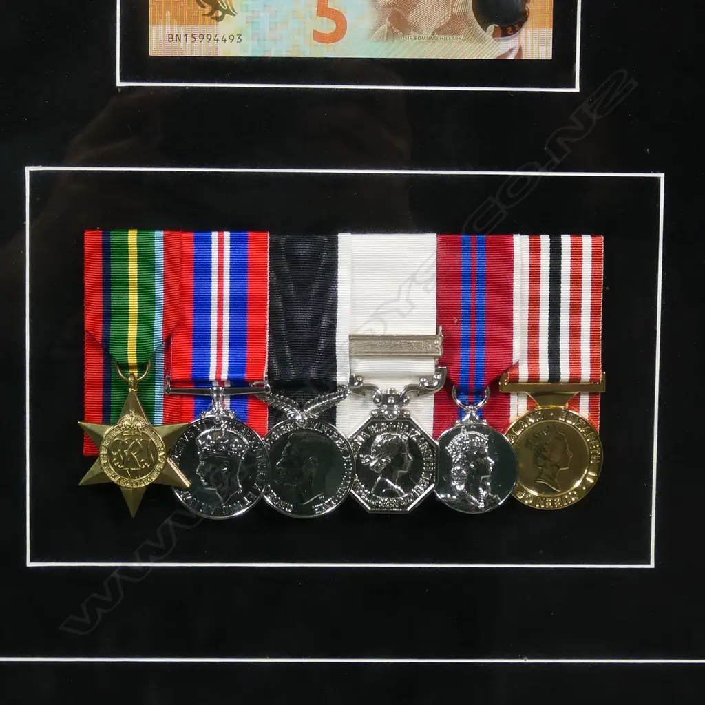 A framed facsimile set of medals and ephemera relating to Sir Edmund Hillary, Image 1++
