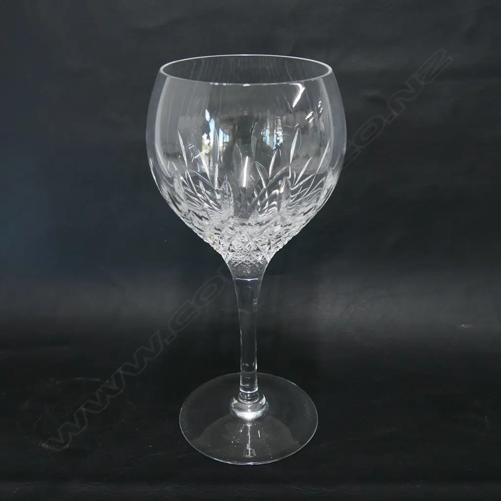 A impressive set of six Stuart crystal long stemmed wine glasses, Image 1++