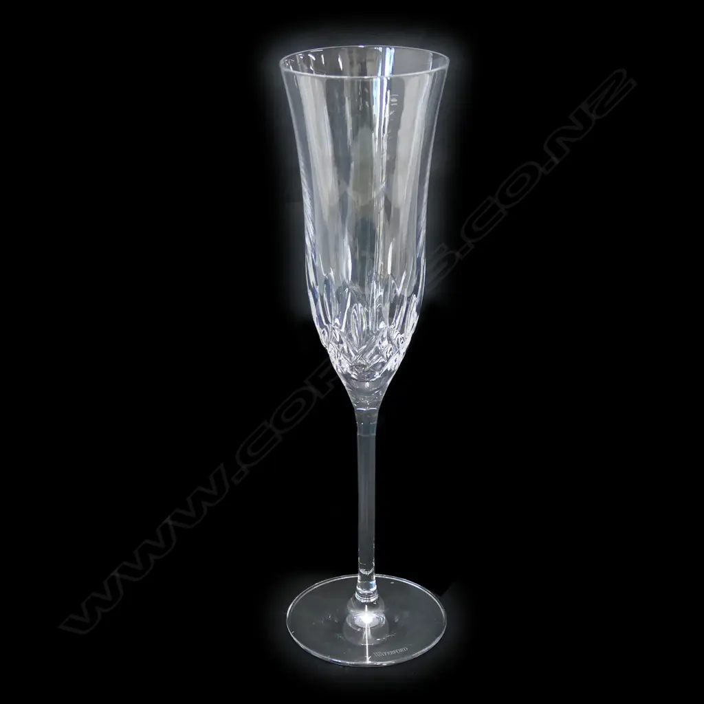 A set of six Waterford crystal tall champagne glasses, Image 1++