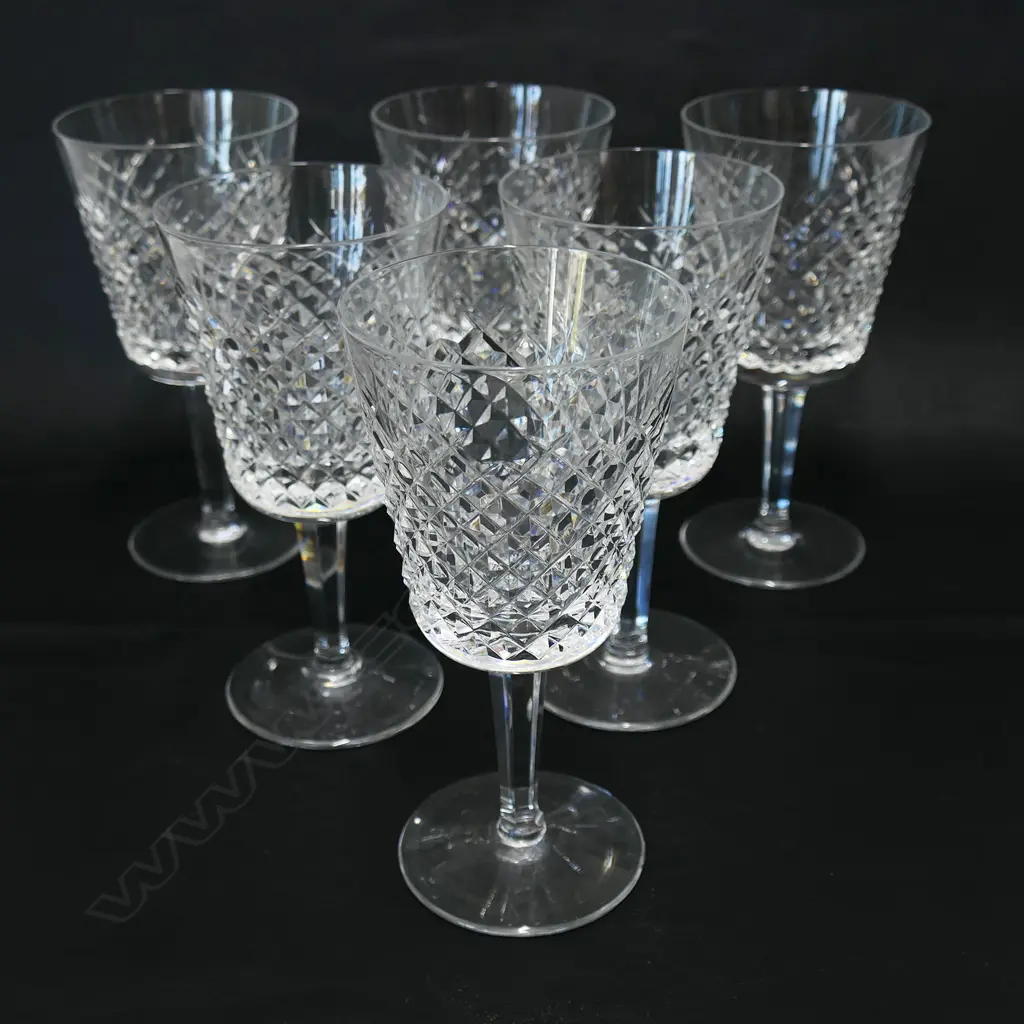 A set of six Waterford crystal water glasses, Image 1++