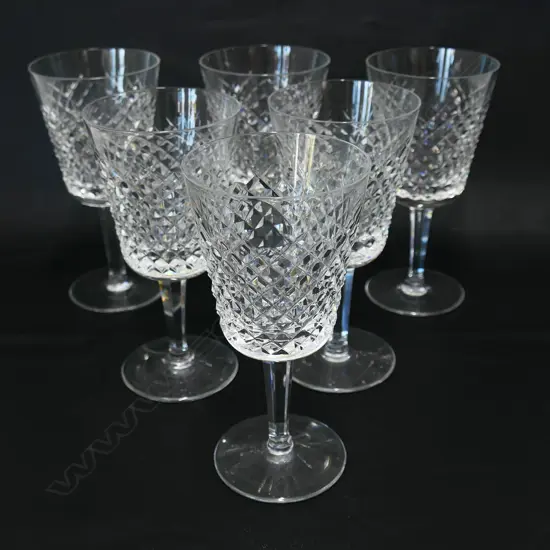 A set of six Waterford crystal water glasses,