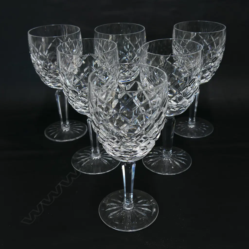 A set of six Waterford crystal white wine glasses, Image 1++