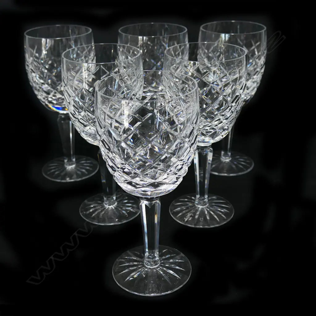A set of six Waterford crystal white wine glasses, Image 1++