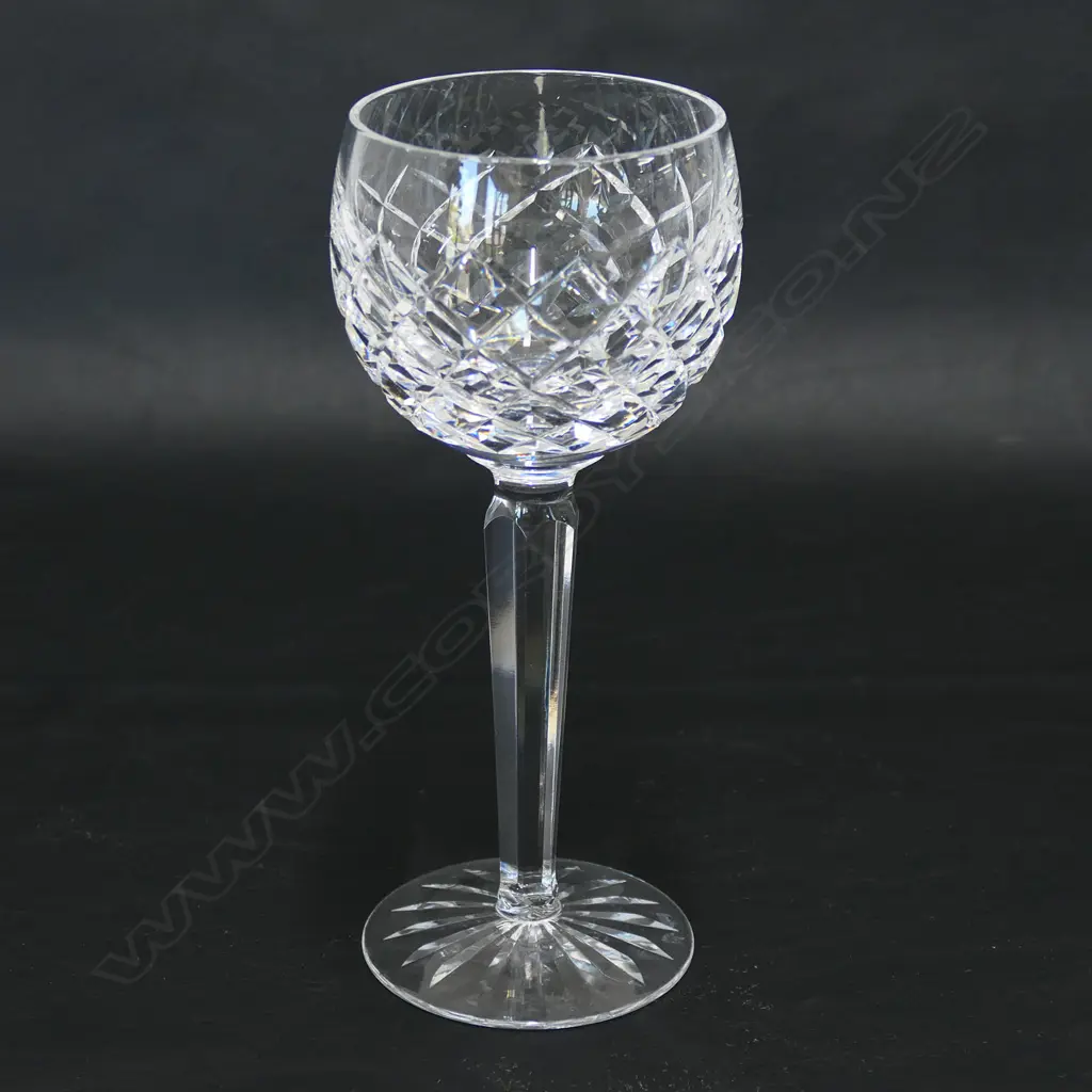 A set of eight Waterford crystal long stemmed hock glasses, Image 1++