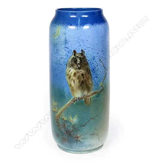 A Royal Doulton titanium 'Young Long Eared Owl' vase,