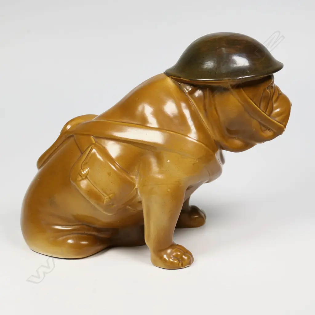A Royal Doulton WWI period khaki bulldog, Image 1++