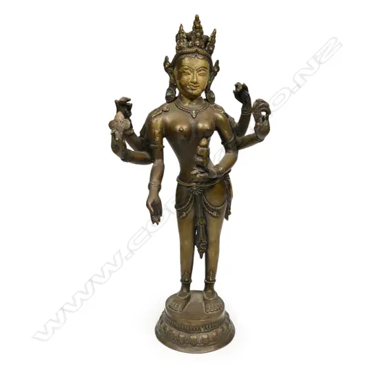 A bronze figurine of the goddess Vasudhara,