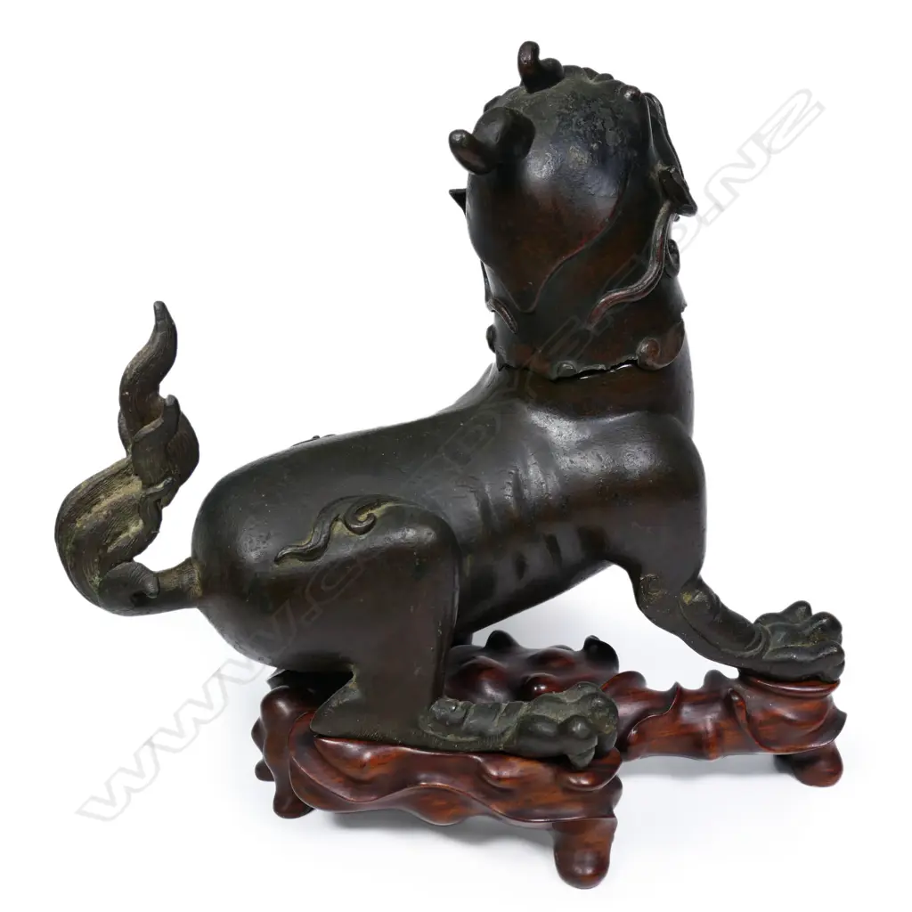 A characterful 19thC Japanese bronze shishi koro, Image 1++