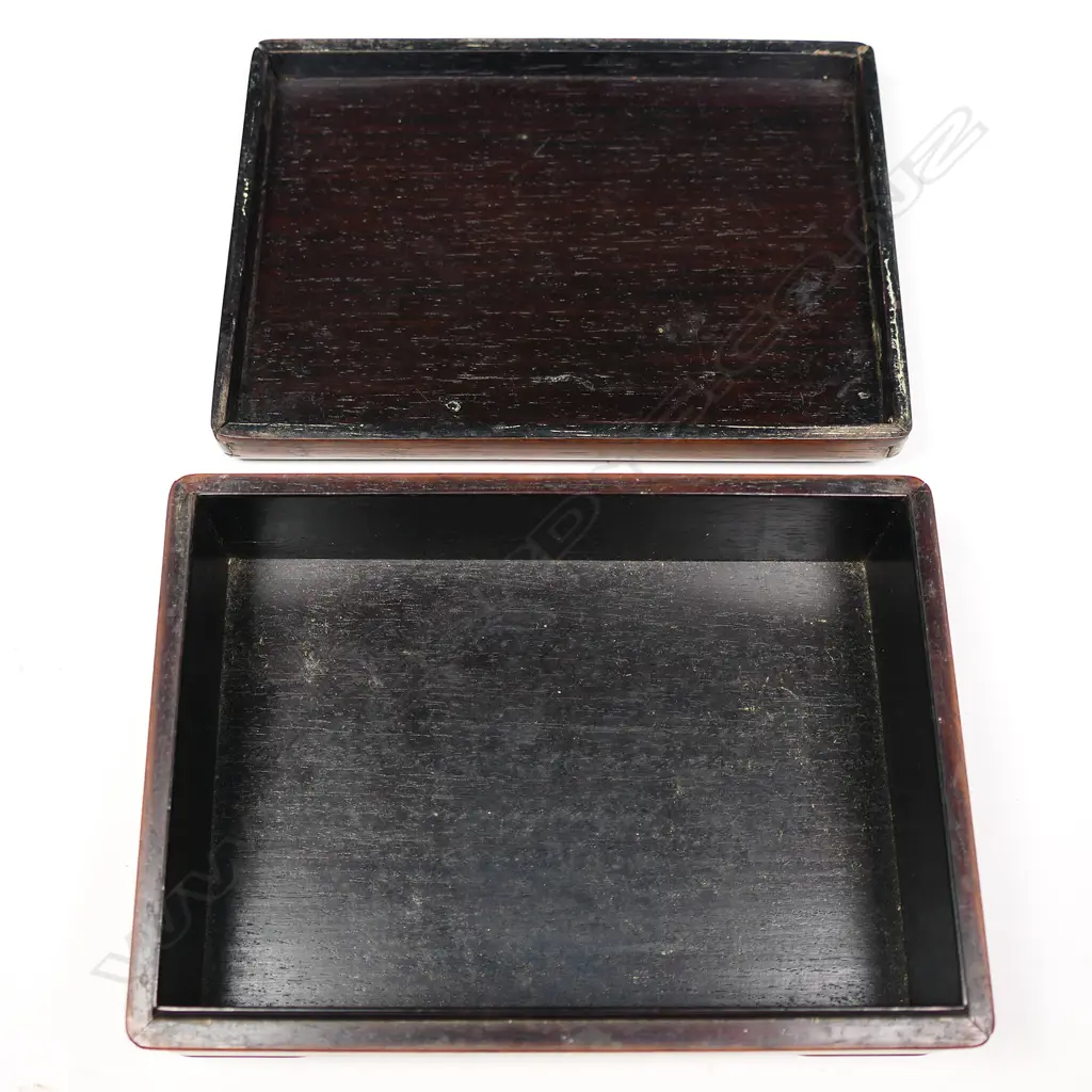 A good Meiji period rosewood trinket cigarette box c.1900, Image 1++