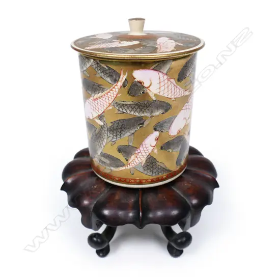 A small fine Satsuma lidded jar,