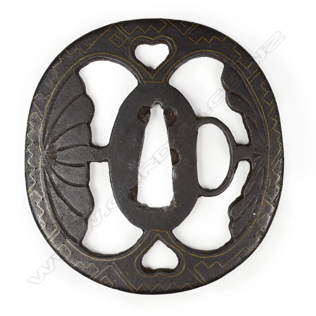 A Heianjo late Muromachi period iron tsuba c.1570, Image 1++