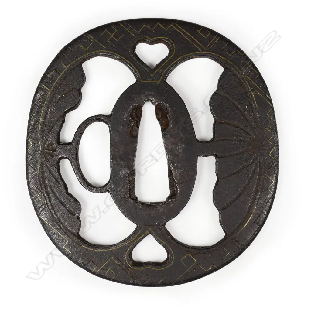 A Heianjo late Muromachi period iron tsuba c.1570, Image 1++
