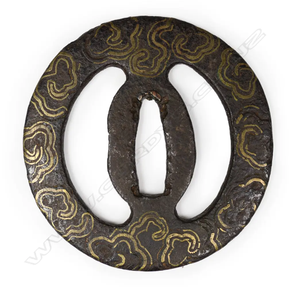 A circular Azuchi Momoyama Heianjo iron tsuba c.1580, Image 1++