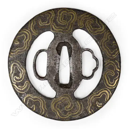An Azuchi Momoyama period iron tsuba c.1580,