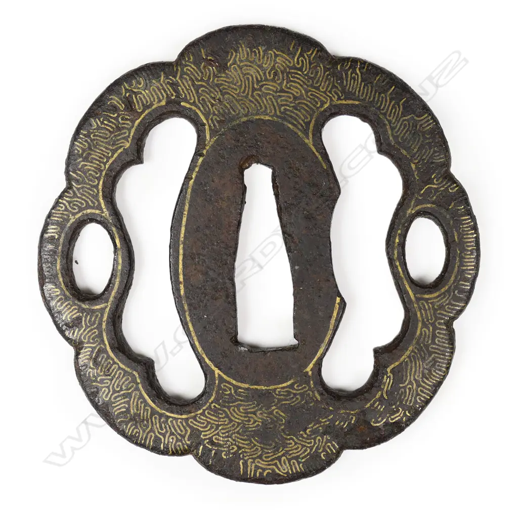 A 17thC Heianjo eight lobed iron tsuba, Image 1++