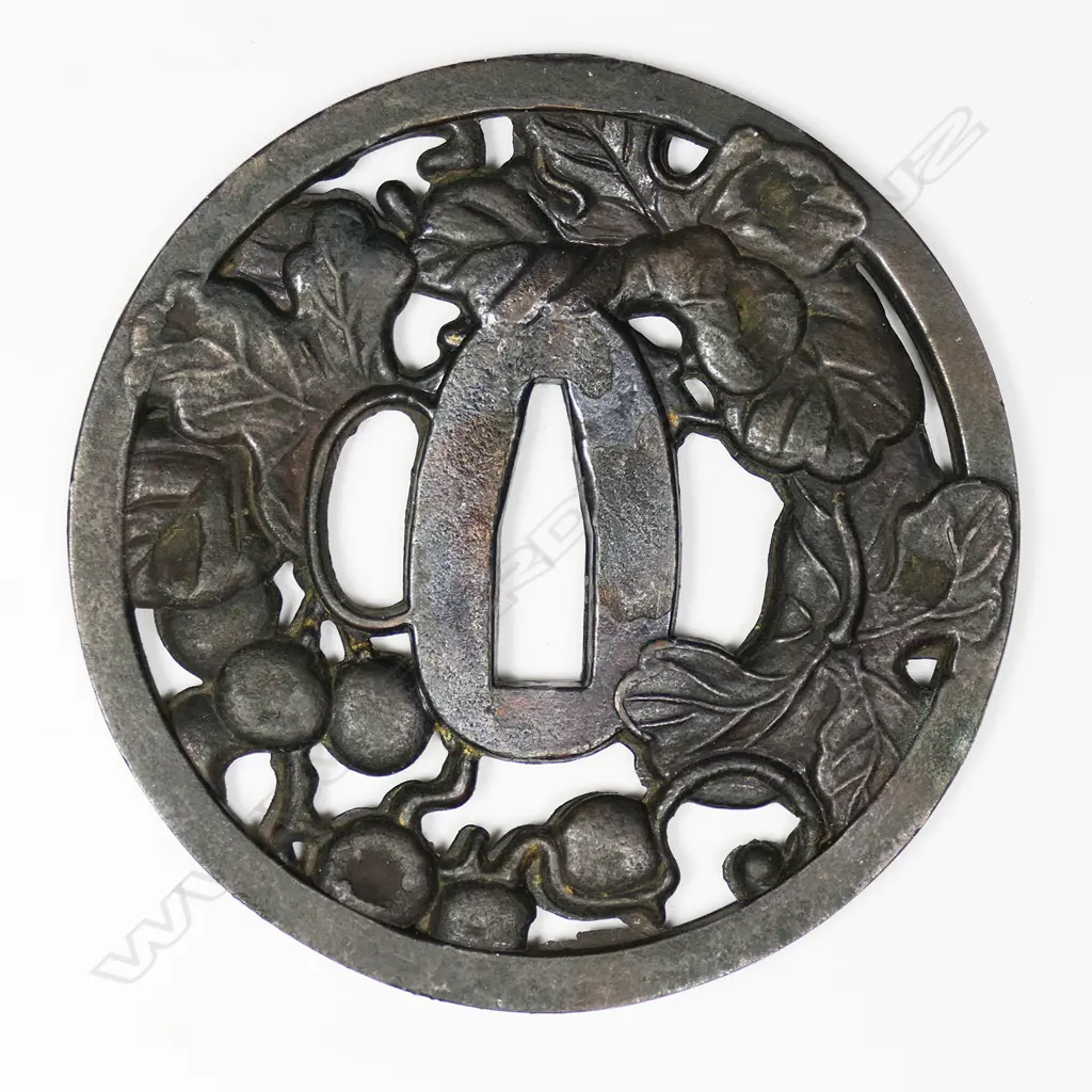 A large Edo period copper bronze tsuba c.1800, Image 1++