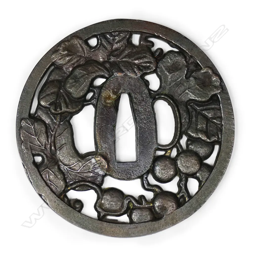 A large Edo period copper bronze tsuba c.1800, Image 1++