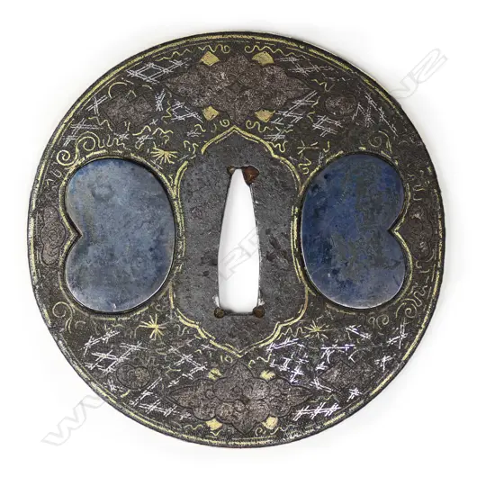A large rare Kyoto early Edo presentation tsuba c.1650,