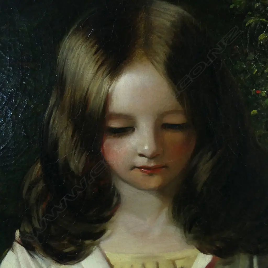 19thC British School, possibly after George Baxter (1804-1867), 'Children with a Retriever in a Woodland', Image 1++