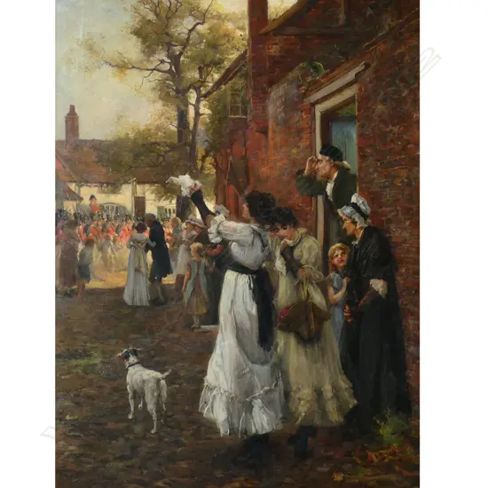 Frank E Cox RA, (UK c.1850, exhibited 1873 - 1894), 'The King Breaks Many Hearts',