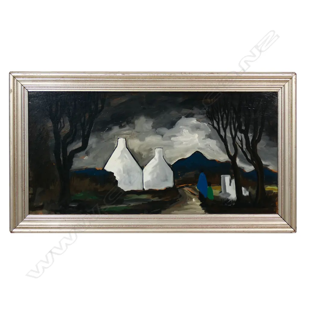 Markey Robinson (Ireland 1918-1999)), Country Road with white cottages, Image 1++