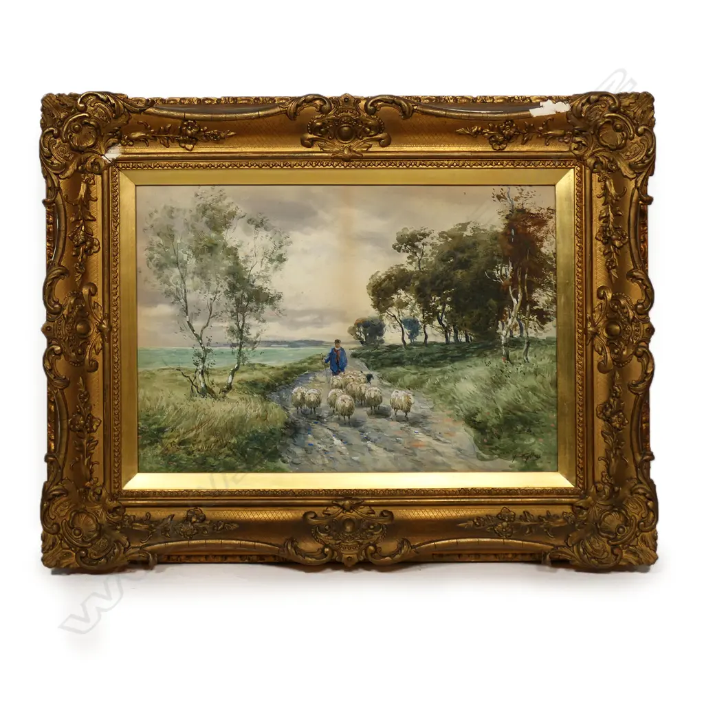 John Hamilton Glass (Scottish 1820-1885) pair of rural landscapes with cows and sheep, Image 1++