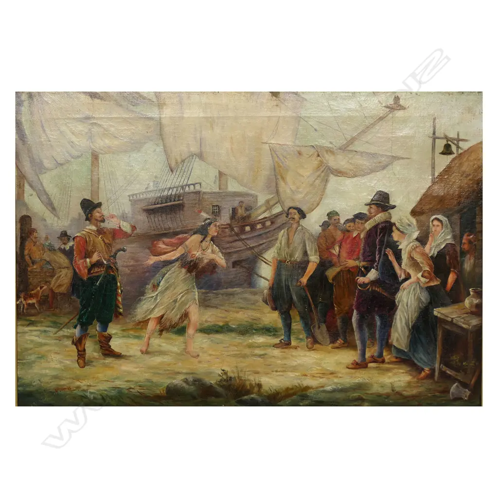 Jean-Léon Gérôme Ferris (1863-1930), The Abduction of Pocahontas, oil on canvas, Image 1++