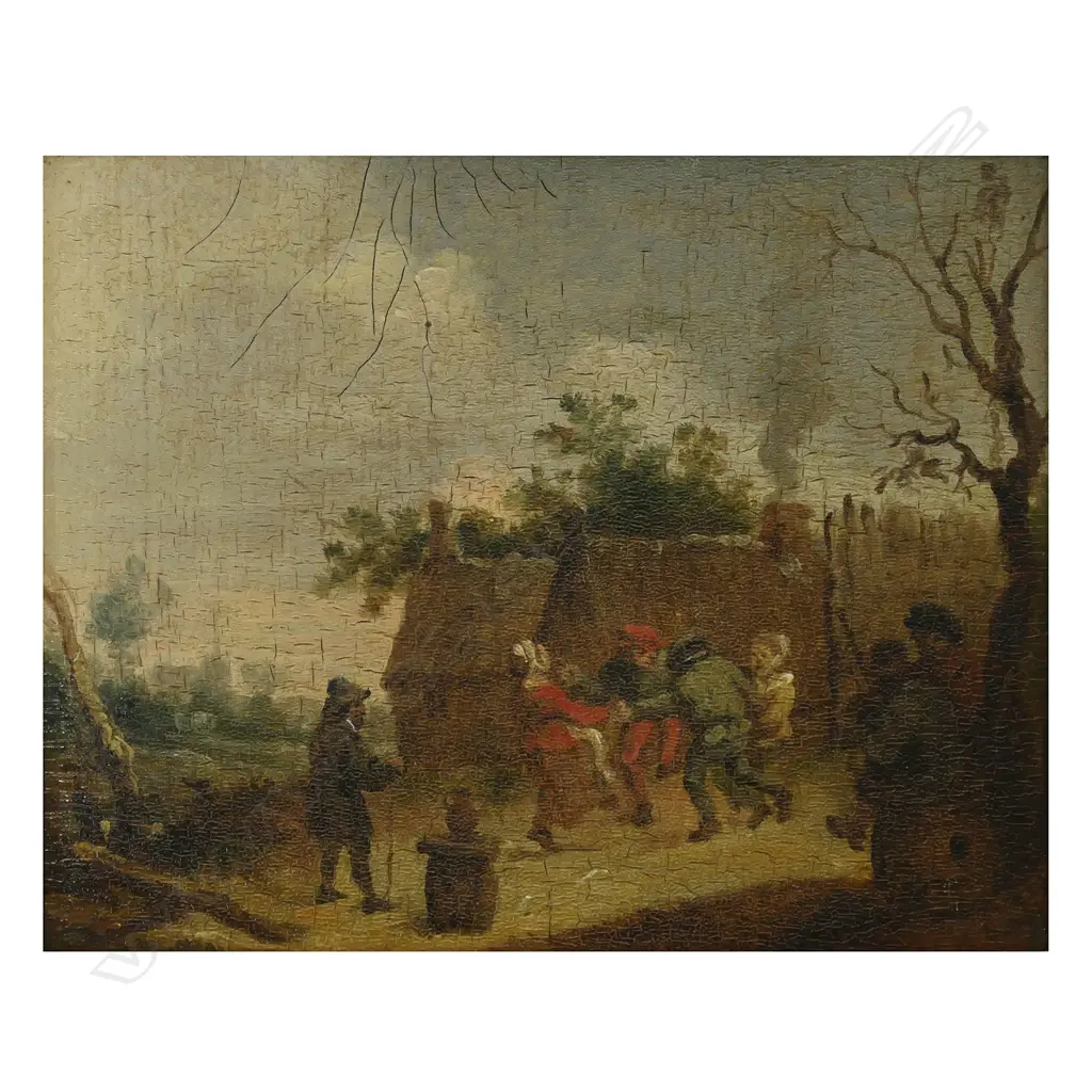 18thC artist unknown 'Dutch Dancing Peasants', Image 1++