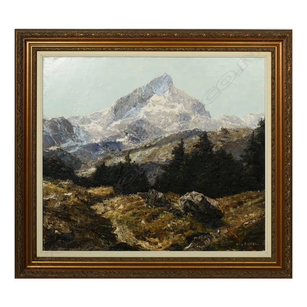 Otto Eduard Pippel (1878-1960), Alpine Landscape with Snow Covered Mountain, Image 1++