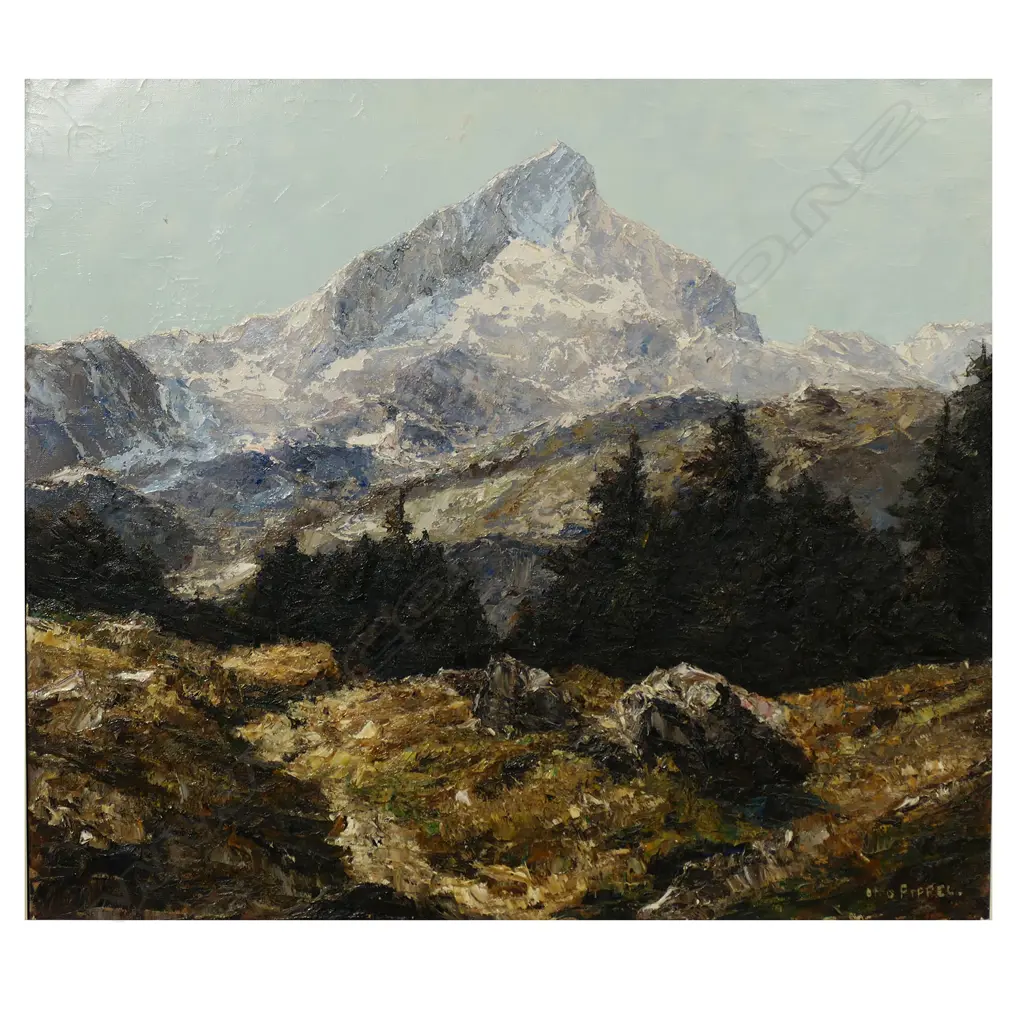 Otto Eduard Pippel (1878-1960), Alpine Landscape with Snow Covered Mountain, Image 1++
