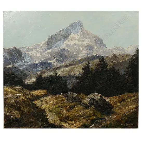 Otto Eduard Pippel (1878-1960), Alpine Landscape with Snow Covered Mountain,