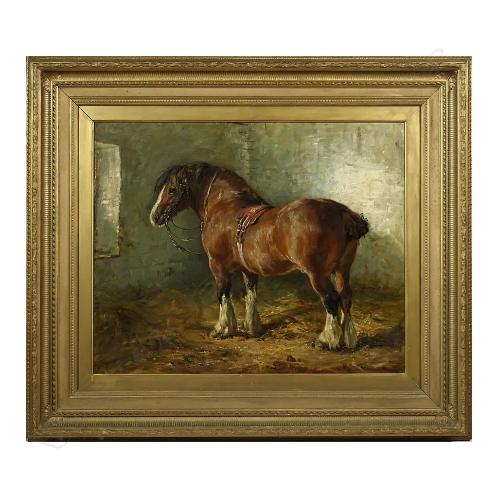 Robert Alexander (Scotland 1840-1923) 'Suffolk Punch in Stable', Image 1++