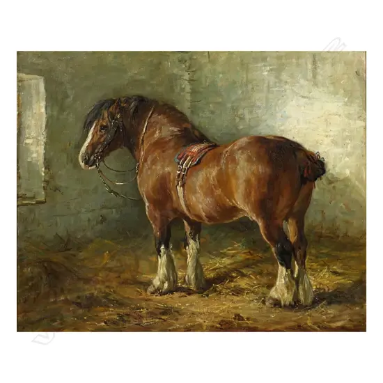 Robert Alexander (Scotland 1840-1923) 'Suffolk Punch in Stable',