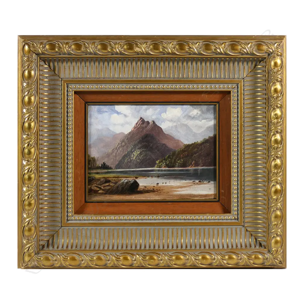 H.W. Kirkwood (NZ 1854-1924) 'Lake Scene', Image 1++