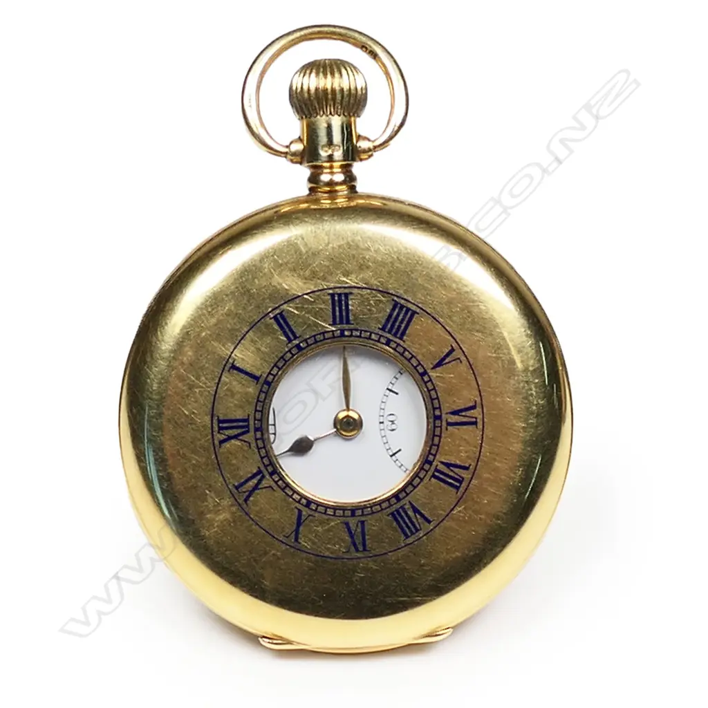 A Mappin 18ct gold half hunter pocket watch, Image 1++