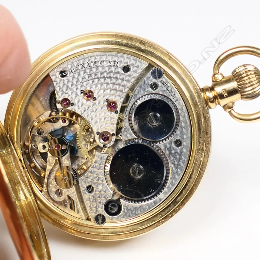 A Mappin 18ct gold half hunter pocket watch, Image 1++
