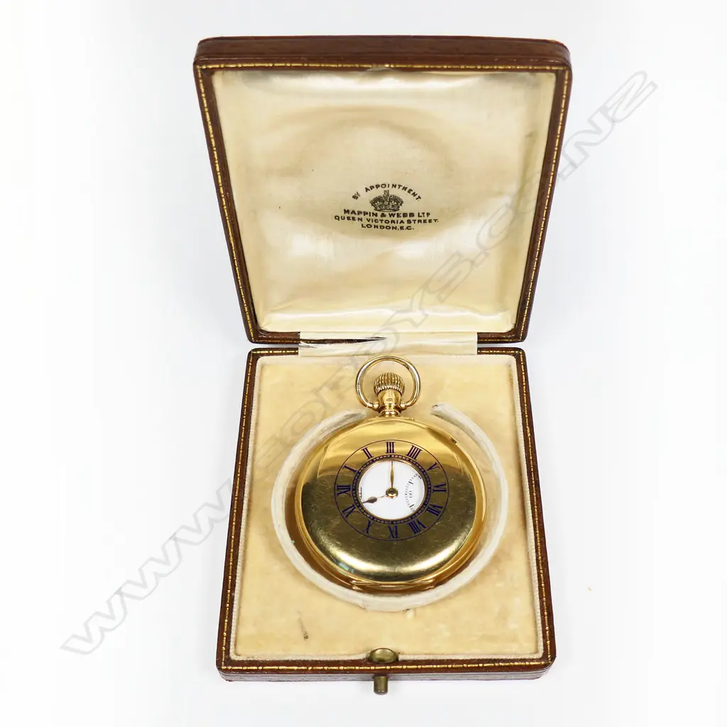 A Mappin 18ct gold half hunter pocket watch, Image 1++